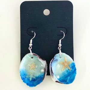 Real Starfish Seashell Earrings